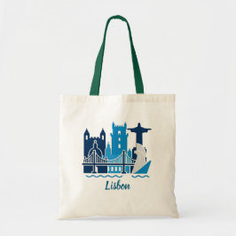 Bolsa Tote Saco de mão da silhueta da cidade de Lisboa Portug
