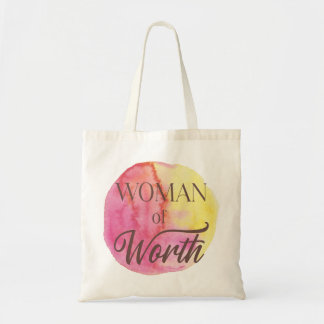 Bolsa Tote Saco de mão de aguarela Mulher de Valor