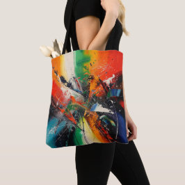 Bolsa Tote Saco de mão de arte abstrata expressionista colori