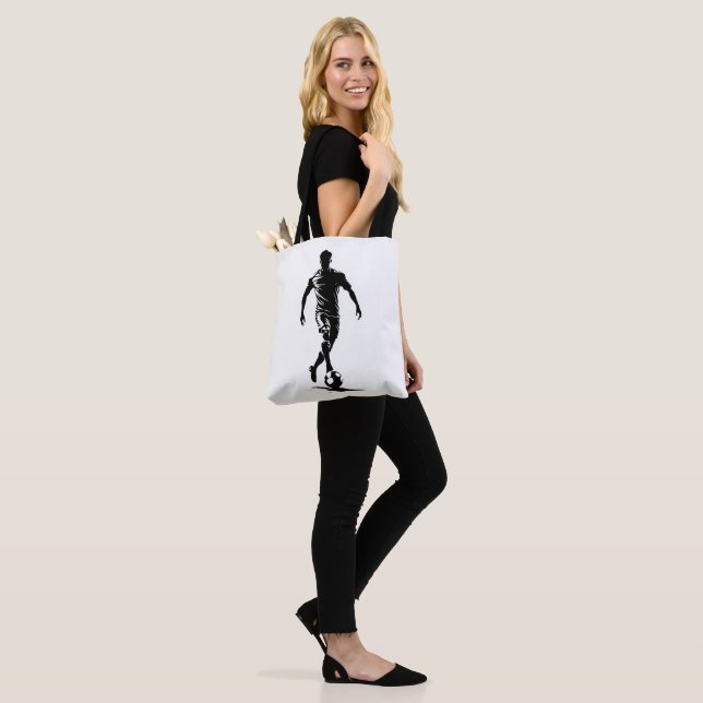 Bolsa Tote Saco de mão de arte com silhueta de jogador de fut (No(a) Modelo)