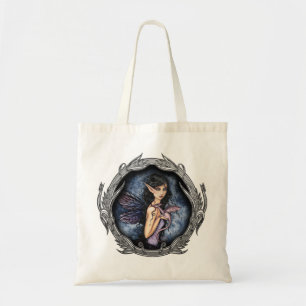 Bolsa Tote Saco de mão de arte da fada do dragão ametista