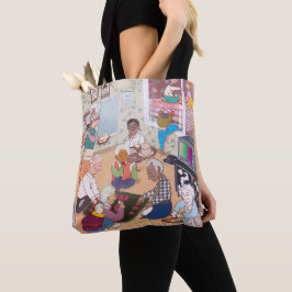 Bolsa Tote Saco de mão de arte familiar vintage