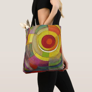 Bolsa Tote Saco de mão de arte fina com círculos de cores abs