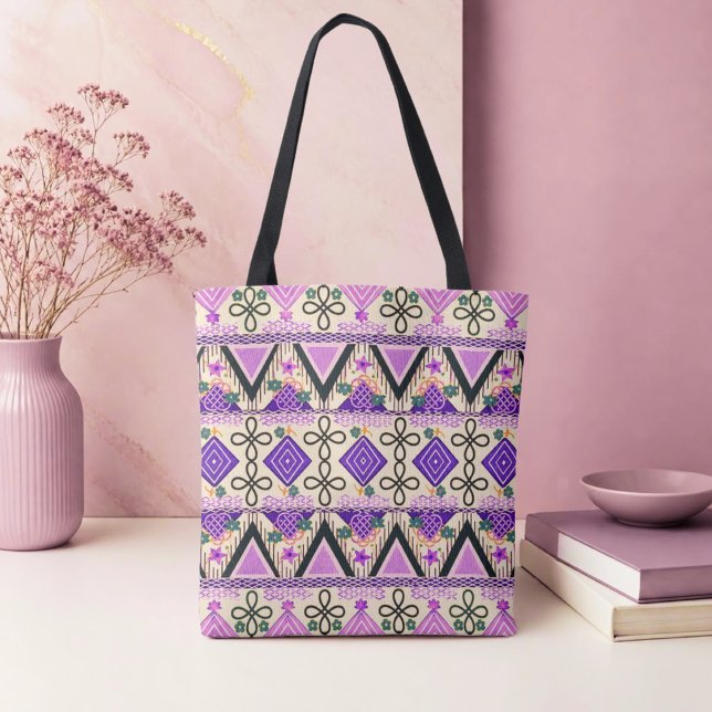 Bolsa Tote Saco de mão de arte folclórica Boho (Criador carregado)