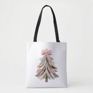 Bolsa Tote Saco de mão de árvore de Natal de pincelada única