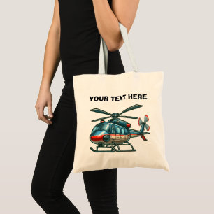 Bolsa Tote Saco de mão de aviação de helicóptero de desenho a