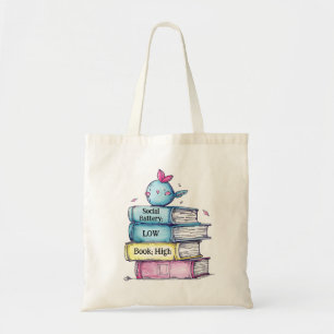 Bolsa Tote Saco de mão de bateria social baixa e livro alto