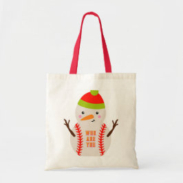 Bolsa Tote Saco de mão de Boneco de Neve de Beisebol