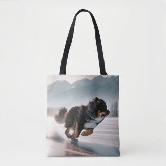 Bolsa Tote Saco de mão de cachorro correndo