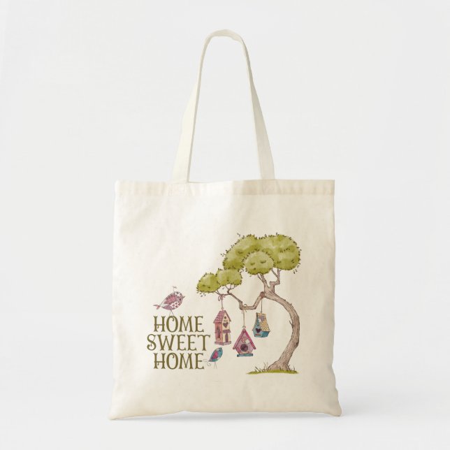 Bolsa Tote Saco de mão de casa de passarinho (Frente)