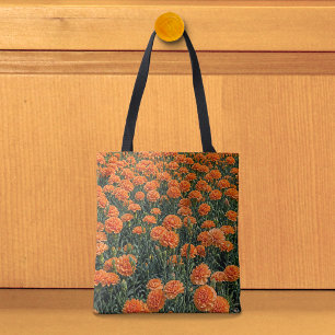 Bolsa Tote Saco de mão de cravos laranja
