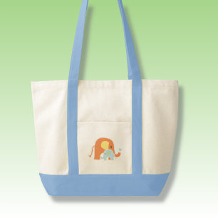 Bolsa Tote Saco de mão de elefante azul para menino