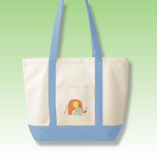 Bolsa Tote Saco de mão de elefante azul para menino