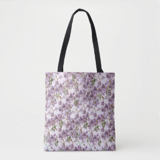 Bolsa Tote Saco de mão de flor roxa inspirado na natureza