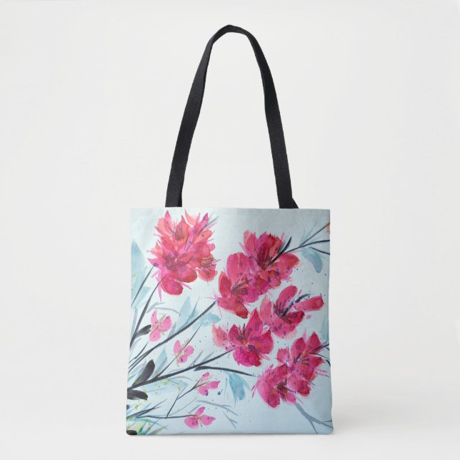 Bolsa Tote Saco de mão de flores da calçada (Frente)