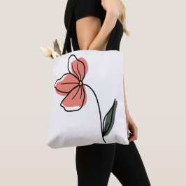 Bolsa Tote Saco de mão de flores minimalistas abstratas