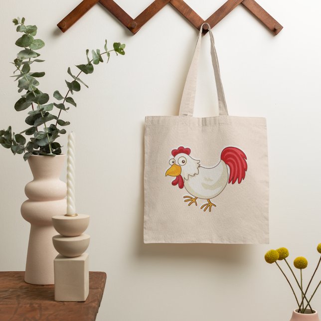 Bolsa Tote Saco de mão de frango de desenho animado (Criador carregado)