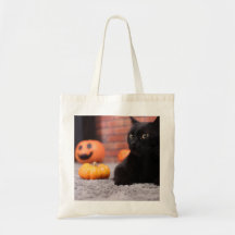 Saco de mão de Halloween com chapéu de bruxa fofo