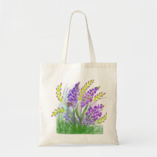 Bolsa Tote Saco de mão de lavanda em aquarela   C botânico
