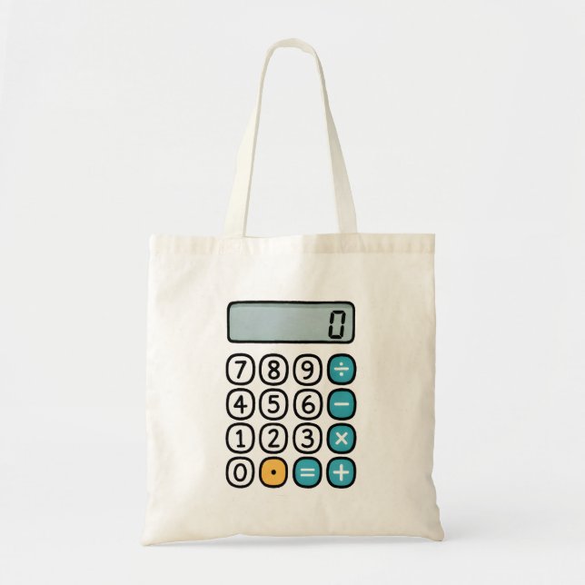 Bolsa Tote Saco de mão de matemática da calculadora simples d (Frente)