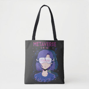 Bolsa Tote Saco de mão de menina de anime com óculos de reali