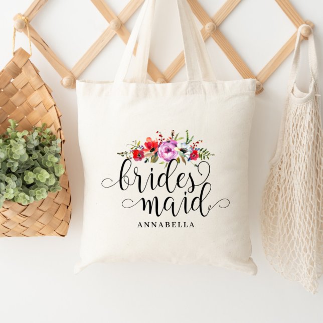 Bolsa Tote Saco de Mão de Noiva com Buquê Floral (Criador carregado)