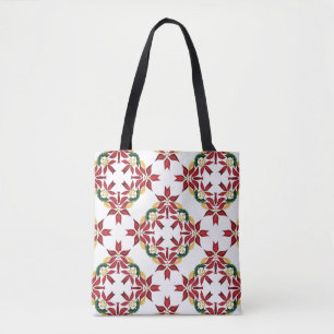 Bolsa Tote saco de mão de poinsettia de natal