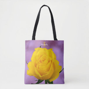 Bolsa Tote Saco de mão de rosa amarela única