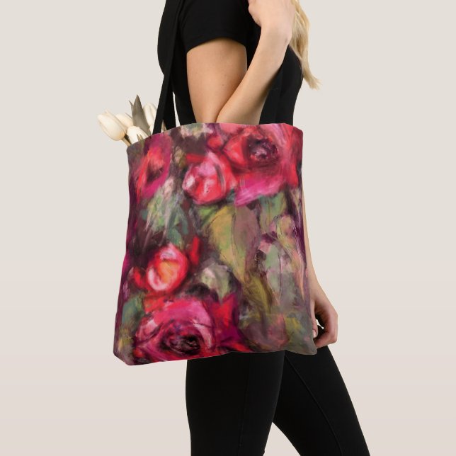 Bolsa Tote Saco de mão de rosas vermelhas (Close Up)