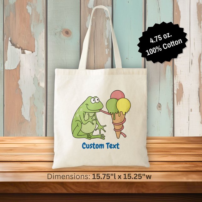 Bolsa Tote Saco de mão de sapo com sorvete (Criador carregado)