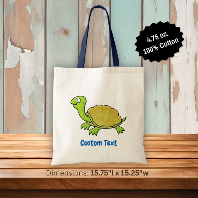 Bolsa Tote Saco de mão de tartaruga de desenho animado (Criador carregado)