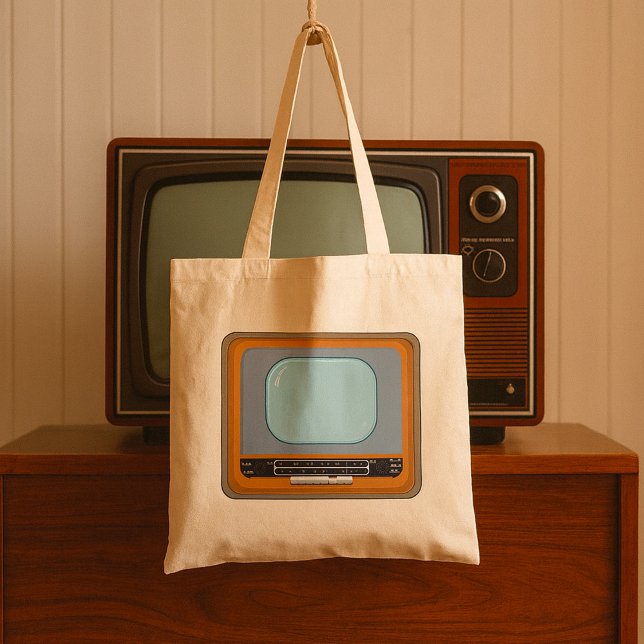 Bolsa Tote Saco de mão de televisão retrô à moda antiga (Criador carregado)