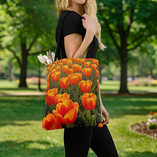 Bolsa Tote Saco de mão de tulipas laranja