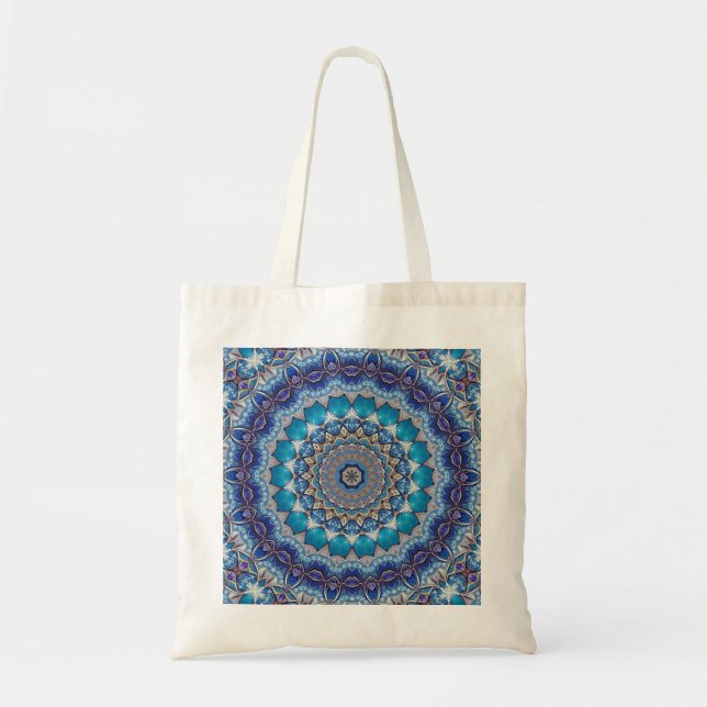 Bolsa Tote Saco de mão decorativo azul para feriado (Frente)