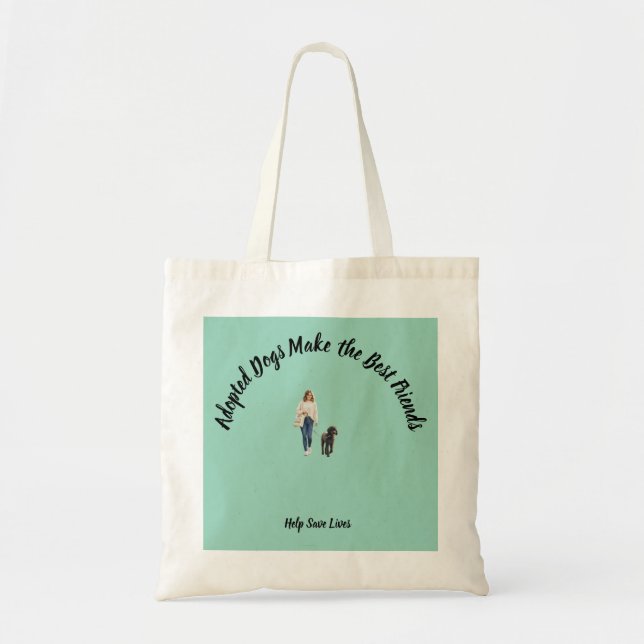 Bolsa Tote Saco de mão diário com tema de cachorro (Frente)