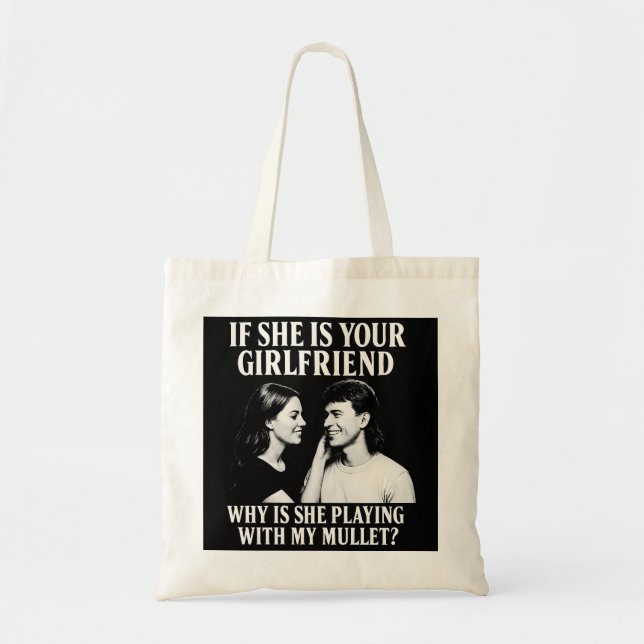 Bolsa Tote Saco de mão divertido com piada de mullet para nam (Frente)