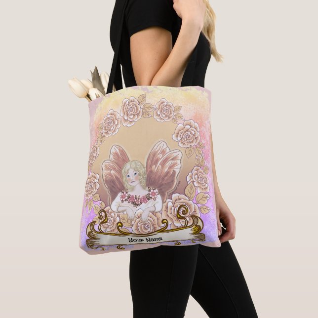 Bolsa Tote Saco de mão do Anel de Fada Rosa fada (Close Up)