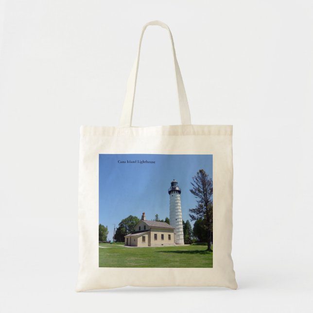 Bolsa Tote Saco de mão do Farol da Ilha Cana (Frente)