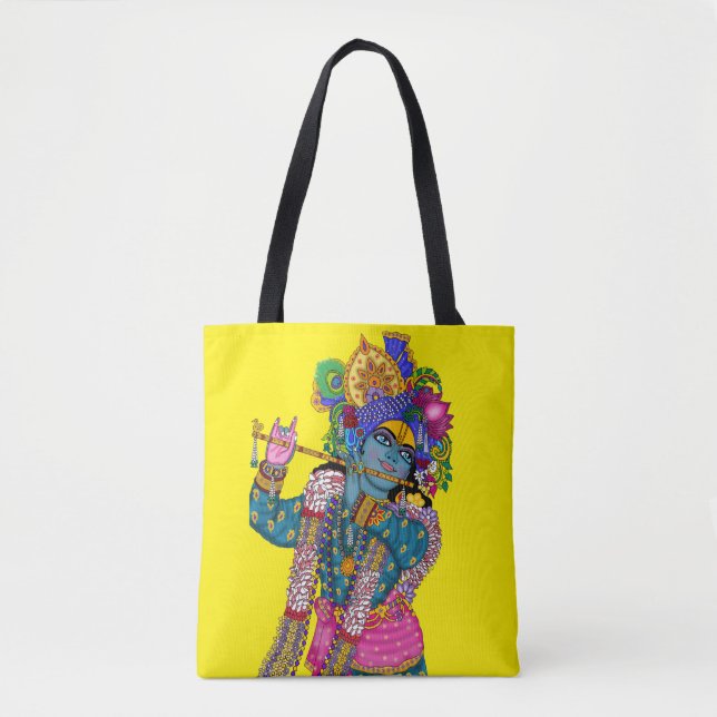 Bolsa Tote Saco de mão do Senhor Krishna (Frente)