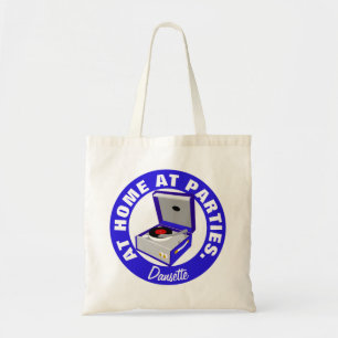 Bolsa Tote Saco de mão do toca-discos Blue Retro Dansette