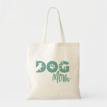 Saco de mão Dog Mom - Verde-azulado