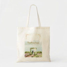 Bolsa Tote Saco de mão elegante de casamento botânico em aqua