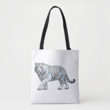Saco de mão em arte com majestoso tigre branco
