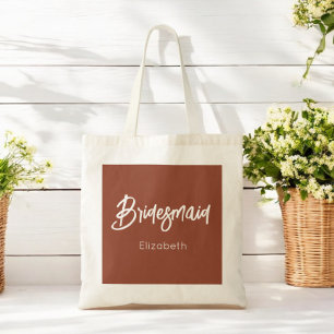 Bolsa Tote Saco de mão em terracota marrom para damas de honr