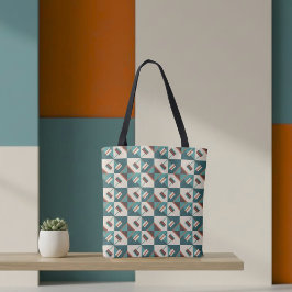 Bolsa Tote Saco de mão em tons de verde-azulado e marrom da G