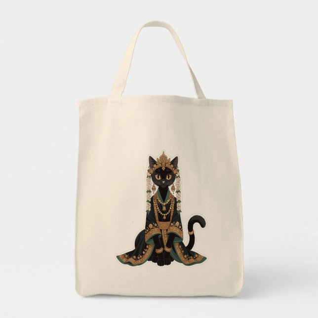 Bolsa Tote Saco de mão Emerald Royal Cat Empress (Frente)