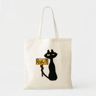 Bolsa Tote Saco de mão engraçado Bad Boogie -O Gato- "Sério?!