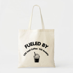 Bolsa Tote Saco de mão engraçado de café gelado e ansiedade -