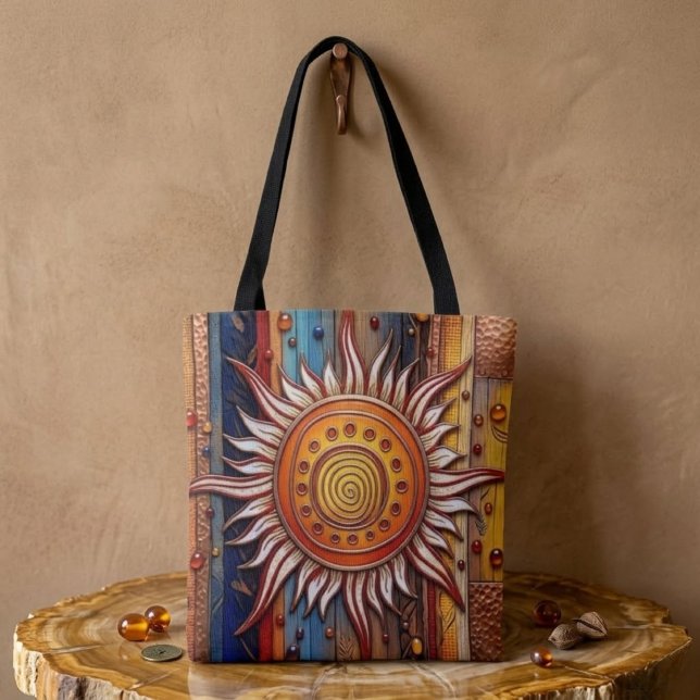 Bolsa Tote Saco de mão Equinox Mandala Sun (Criador carregado)