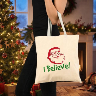 Bolsa Tote Saco de mão Eu Acredito no Papai Noel